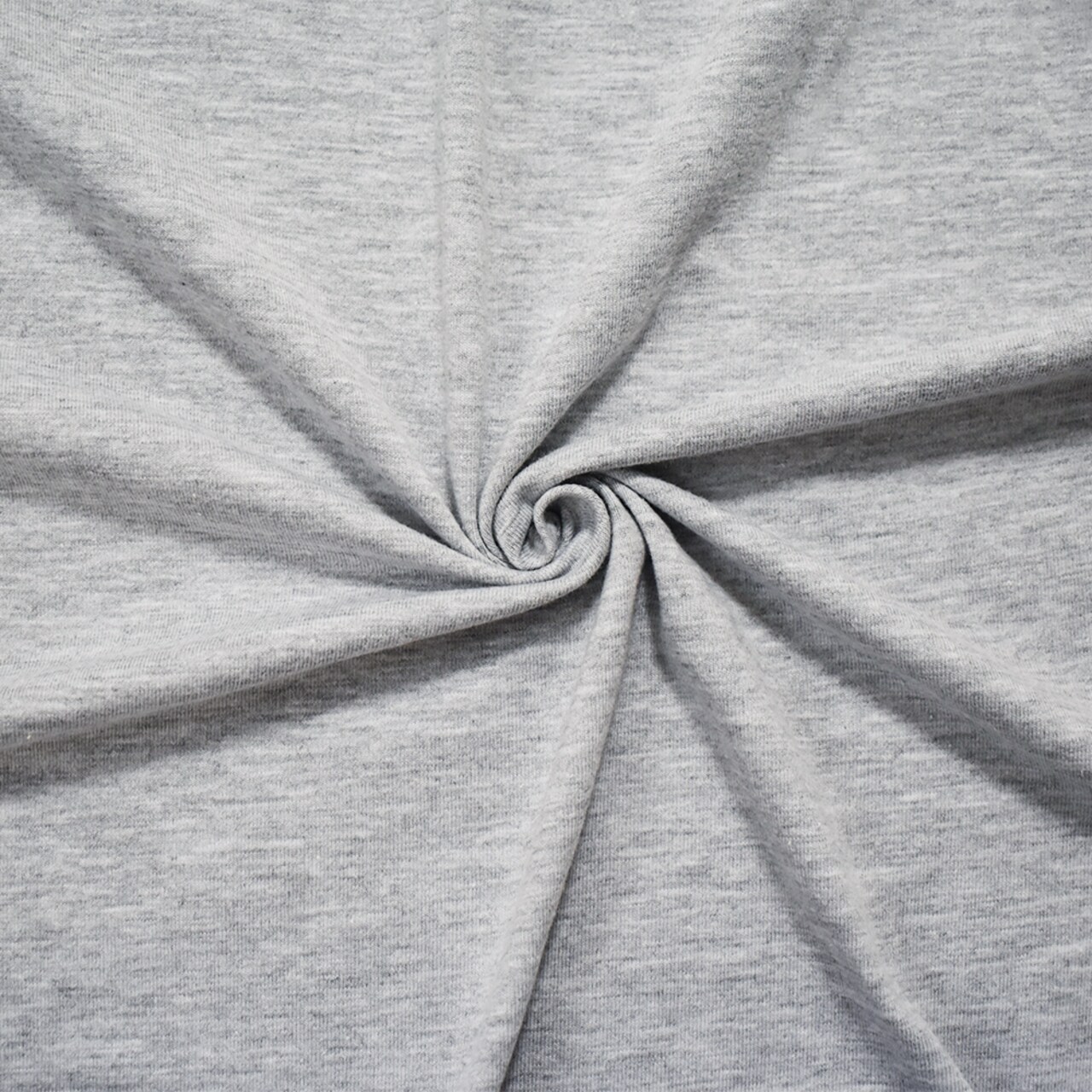 Heather Gray Solid Cotton-Poly Spandex Knit Fabric - 10 oz - Reorderable By the Yard